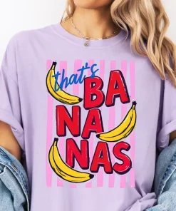 Women’s Unisex Silly Banana Graphic Sparks Smiles Tee – Trendy Graphic Shirts, Playful Mama Tee, Casual Mother’s Day Top