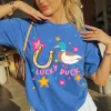 Lucky Duck Shirt, Preppy look, Duck, Graphic Tee, funny pun shirt, Trendy style, Girly top, Boutique pullover, Preppy Stars, Lucky