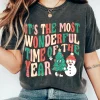 Women’s Comfort Colors Oversized Short-Sleeve Graphic T-Shirt – Unisex Cotton Garment, “It’s the Most Wonderful Time of the Year” Print, Stylish Top