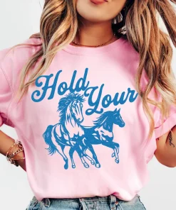 Women’s Round Neck Graphic T-Shirt – Comfort Colors Fabric, Funny Pun Style, Western Top, Casual Womenswear