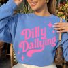 Women’s Dilly Dallying Preppy Crewneck Sweatshirt, Spring Polyester-Spandex Yarn Fabric Tops, Trendy Women’s Casual Pullover Women’s Dilly Dallying Preppy Crewneck Sweatshirt, Spring Polyester-Spandex Yarn Fabric Tops, Trendy Women’s Casual Pullover