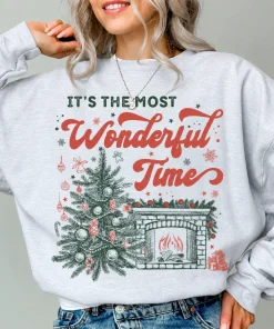 Christmas Cozy Sweatshirt Wonderful Time of Year Christmas Tree Cozy Reader Holiday Sweater Festive Xmas Tee Festive Pullover Gift Women, Xmas Sweatshirt, Christmas Sweatshirt