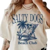 Salty Dogs Beach Club Golden Retriever Shirt ~ Unisex Apparel Relaxed Fit Printed In The USA Clothing Womenswear Casual Comfort Cotton Top Athletic Boho Chic