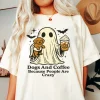 Women’s Halloween Coffee & Dogs Tee – Unisex 100% Ring-Spun Cotton Fabric T-Shirt, Relaxed Fit, Garment-Dyed, Twill-Taped Neck, Breathable, Comfortable Style Women’s Halloween Coffee & Dogs Tee – Unisex 100% Ring-Spun Cotton Fabric T-Shirt, Relaxed Fit, Garment-Dyed, Twill-Taped Neck, Breathable, Comfortable Style