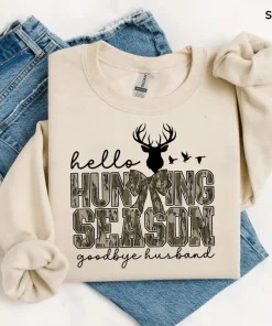 Vintage Hello Hunting Season Goodbye Husband Sweatshirt , Hunting Lover Sweater , Deer Hunters Shirt , Camo Sweatshirt, Hunting Lover Gift, Funny Hunting Widow Crewneck, Cute Country Pullover – HUNTWEAR SHOP