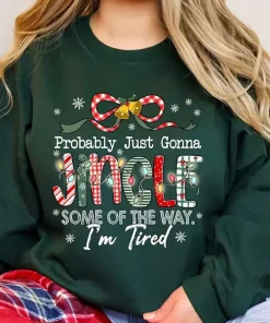 Christmas Jingle Song Sweatshirt, Probably Just Gonna Jingle Some of the Way I’m Tired Sweatshirt, Funny Christmas Crewneck, Cute Holiday Sweater