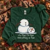 Funny Christmas Sweatshirt, Women Meltdown Snowman Graphic Pullover Trendy Sublimation Print Winter Holiday, Crewneck Casual Long Sleeve Top